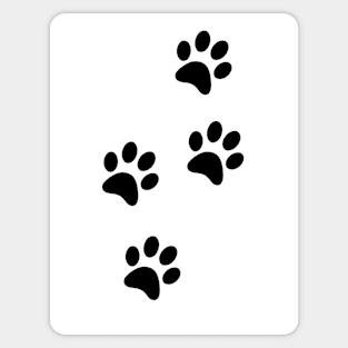 Black Paw-prints on a white surface Sticker